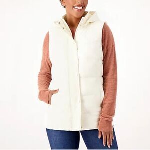 Susan Graver Weekend Water Resistant Zip Off Hood Quilted Vest